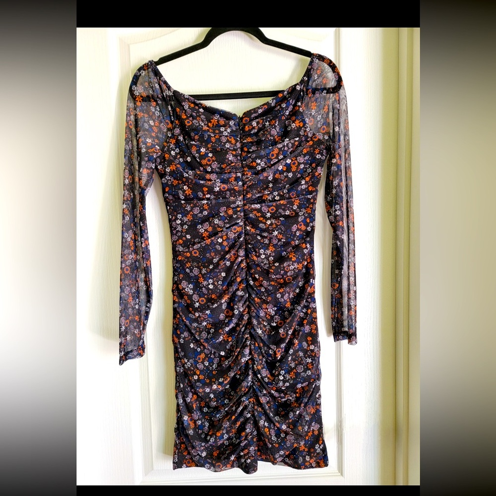 BCBGeneration Black Floral Long Sleeve Dress - Picture 2 of 4